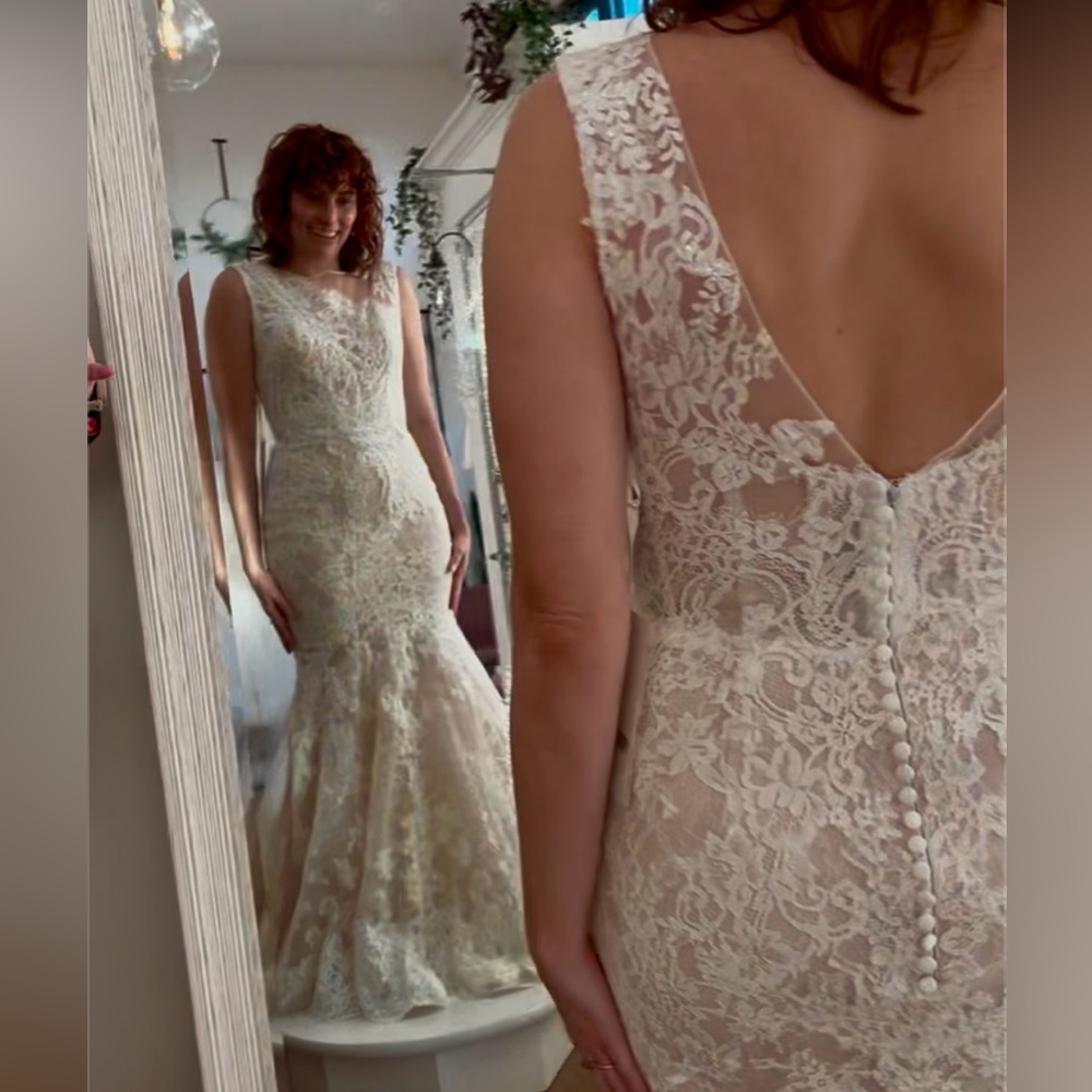 Pronovias Lace Mermaid Wedding Gown